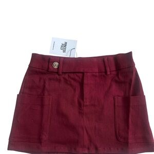 Princess Polly Brinley Mini Skirt – Burgundy – Size US 2 / AU 6 – NWT